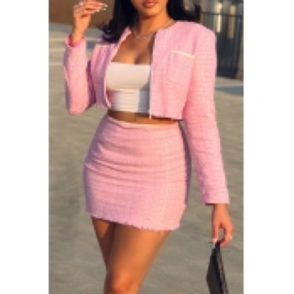 2 piece blazer and skirt set